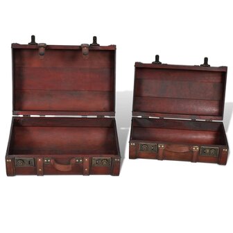 Schatkisten 2 st vintage-stijl hout bruin  5