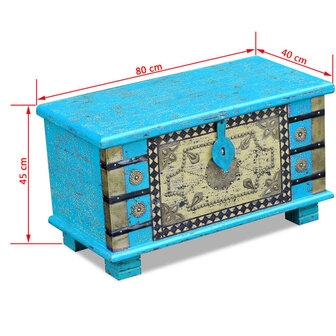 Opbergkist 80x40x45 cm mangohout blauw 9
