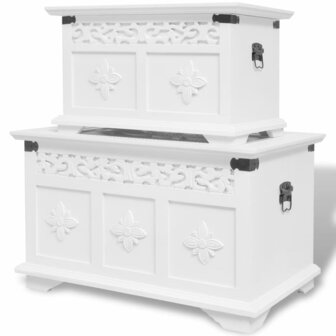 Opbergkisten set wit 2 st 1