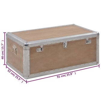 Opbergkist 91x52x40 cm massief vurenhout bruin 12