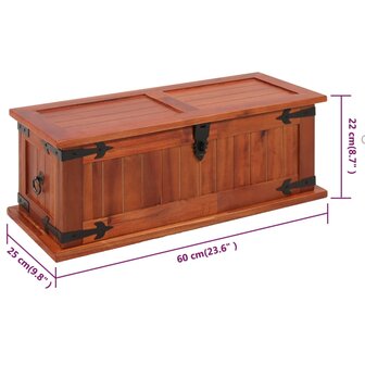 Opbergkist 60x25x22 cm massief acaciahout 12