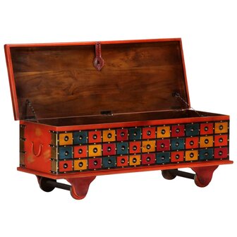 Opbergkist 110x40x40 cm massief acaciahout rood 2