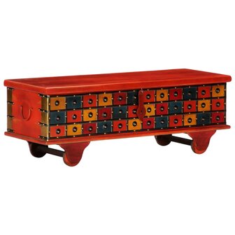Opbergkist 110x40x40 cm massief acaciahout rood 11