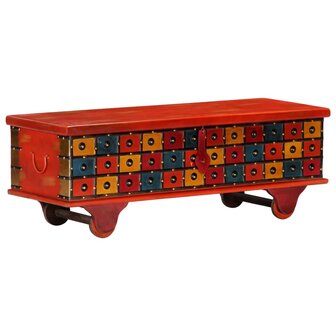 Opbergkist 110x40x40 cm massief acaciahout rood 12