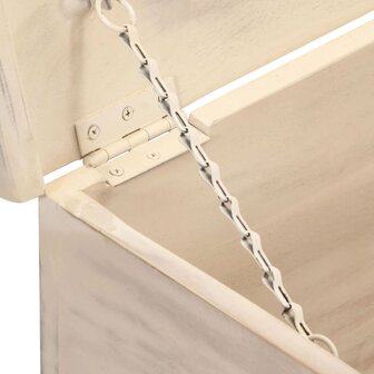 Opbergkist 110x40x45 cm massief acaciahout wit 6