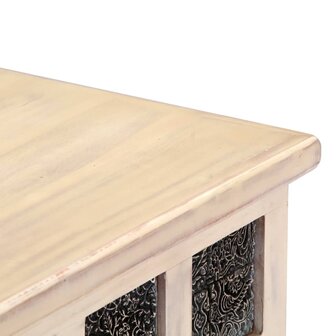 Opbergkist 110x40x45 cm massief acaciahout wit 7