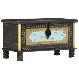 Opbergkist 80x40x45 cm massief mangohout zwart 4