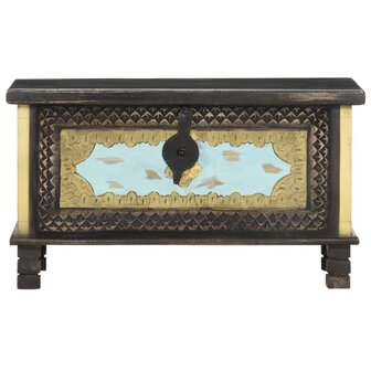 Opbergkist 80x40x45 cm massief mangohout zwart 6