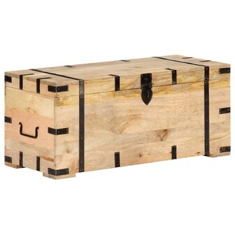Opbergkist 90x40x40 cm massief mangohout 8