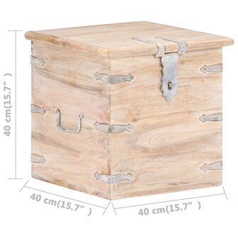Opbergkist 40x40x40 cm massief acaciahout 8