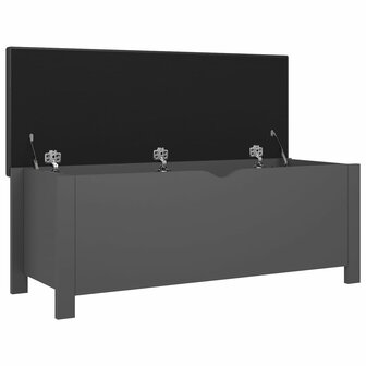 Opbergbox met kussen 105x40x45 cm bewerkt hout grijs 4