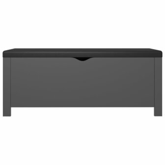 Opbergbox met kussen 105x40x45 cm bewerkt hout grijs 5