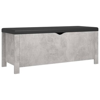 Opbergbox met kussen 105x40x45 cm bewerkt hout betongrijs 2