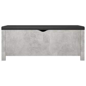 Opbergbox met kussen 105x40x45 cm bewerkt hout betongrijs 5