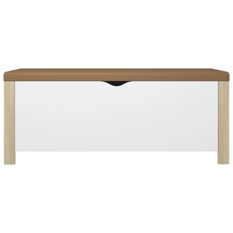 Opbergbox en kussen 105x40x45 cm spaanplaat wit en sonoma eiken 5