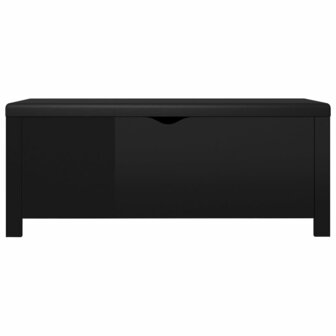Opbergbox met kussen 105x40x45 cm bewerkt hout hoogglans zwart 5