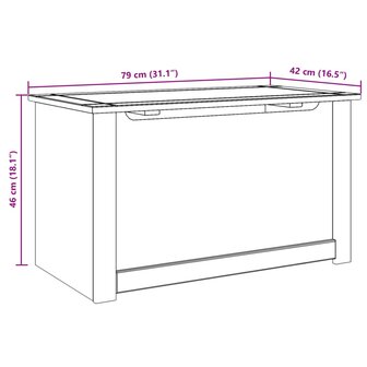 Opbergkist met deksel Panama 79x42x46 cm massief grenenhout 9