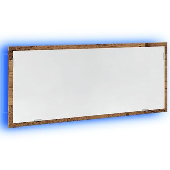 Badkamerspiegel met LED 100x8,5x37 cm bewerkt hout oud hout 3