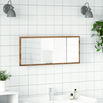 Badkamerspiegel LED 100x8,5x37 cm bewerkt hout artisanaal eiken 4