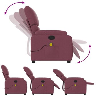 Massagestoel verstelbaar stof paars 7