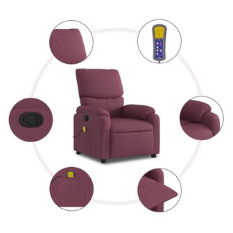 Massagestoel verstelbaar stof paars 8