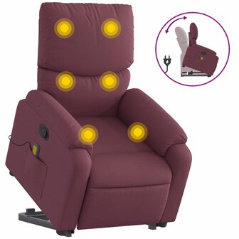 Sta-op-massagestoel verstelbaar stof paars 2