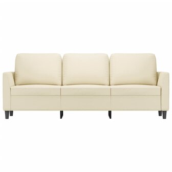 Driezitsbank 180 cm kunstleer cr&egrave;mekleurig 3
