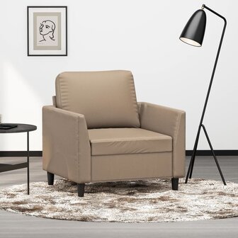 Fauteuil 60 cm kunstleer cappuccinokleurig 1