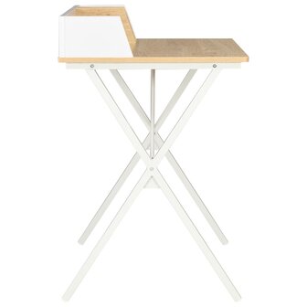 Bureau 80x50x84 cm wit en natuurlijk 3