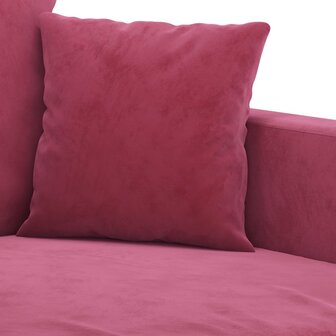 Tweezitsbank 120 cm fluweel wijnrood 6