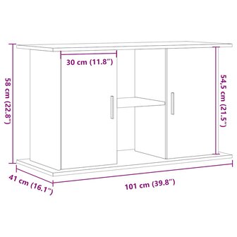 Aquariumstandaard 101x41x58 cm bewerkt hout oud houtkleurig 10