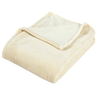 Deken 150x200 cm polyester cr&egrave;mekleurig 3