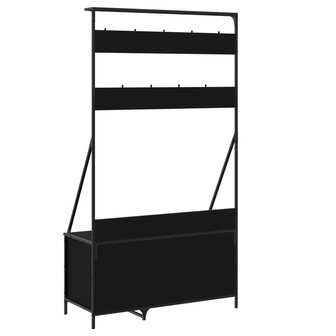 Kledingrek met schoenenrek 100x41x184 cm zwart 6