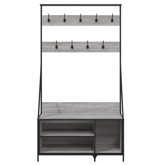 Kledingrek met schoenenrek 100x41x184 cm grijs sonoma 4