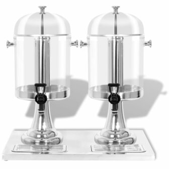 Dubbele sapdispenser roestvrij staal 2x8 L 2