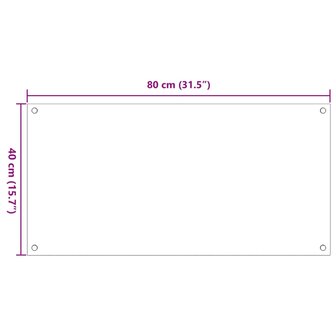 Spatschermen keuken 2 st 80x40 cm gehard glas transparant 8