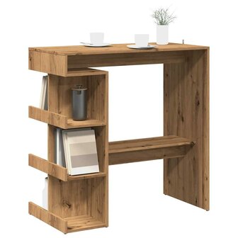 Bartafel met opbergrek 100x50x101,5 cm artisanaal eikenkleurig 1