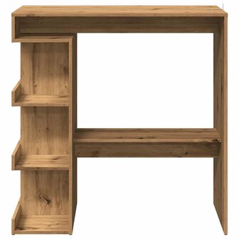 Bartafel met opbergrek 100x50x101,5 cm artisanaal eikenkleurig 4