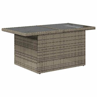 7-delige Loungeset met kussens poly rattan grijs 7
