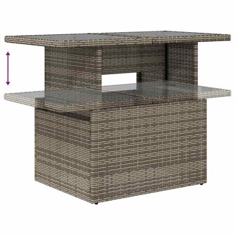 7-delige Loungeset met kussens poly rattan grijs 12