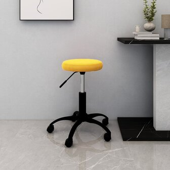 Kantoorstoel draaibaar fluweel mosterdgeel 1