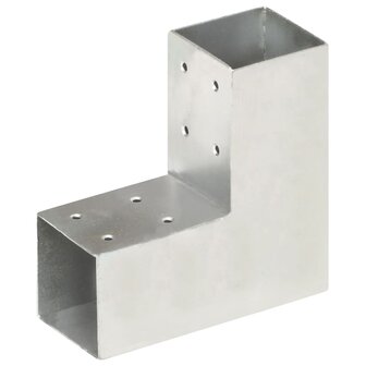 Paalverbindingen 4 st L-vorm 71x71 mm gegalvaniseerd metaal 2