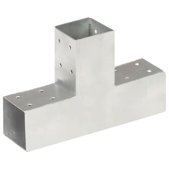 Paalverbindingen 4 st T-vorm 71x71 mm gegalvaniseerd metaal 2