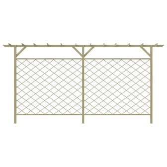Tuinhek met latwerk en pergola hout 2