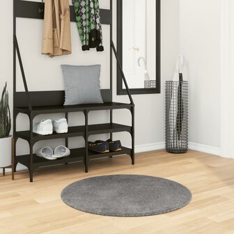Vloerkleed HUARTE laagpolig zacht wasbaar &Oslash; 80 cm antraciet 1