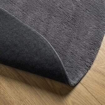 Vloerkleed HUARTE laagpolig zacht wasbaar &Oslash; 80 cm antraciet 5