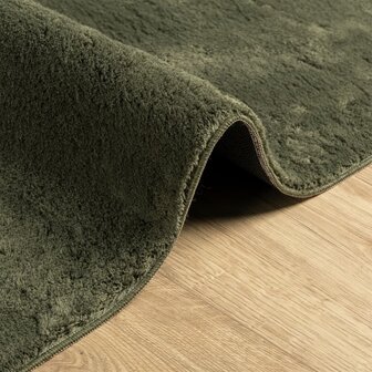 Vloerkleed HUARTE laagpolig zacht wasbaar 60x110 cm bosgroen 6