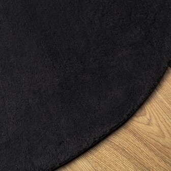 Vloerkleed HUARTE laagpolig zacht wasbaar &Oslash; 100 cm zwart 4