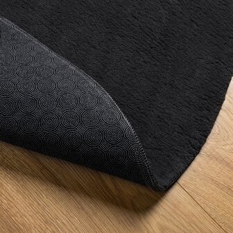 Vloerkleed HUARTE laagpolig zacht wasbaar &Oslash; 100 cm zwart 5