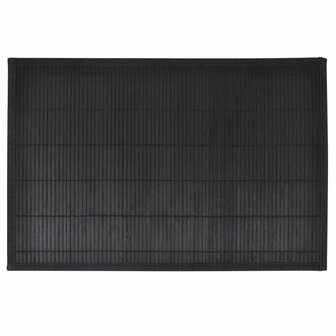 6 Placemats bamboe 30 x 45 cm zwart 2